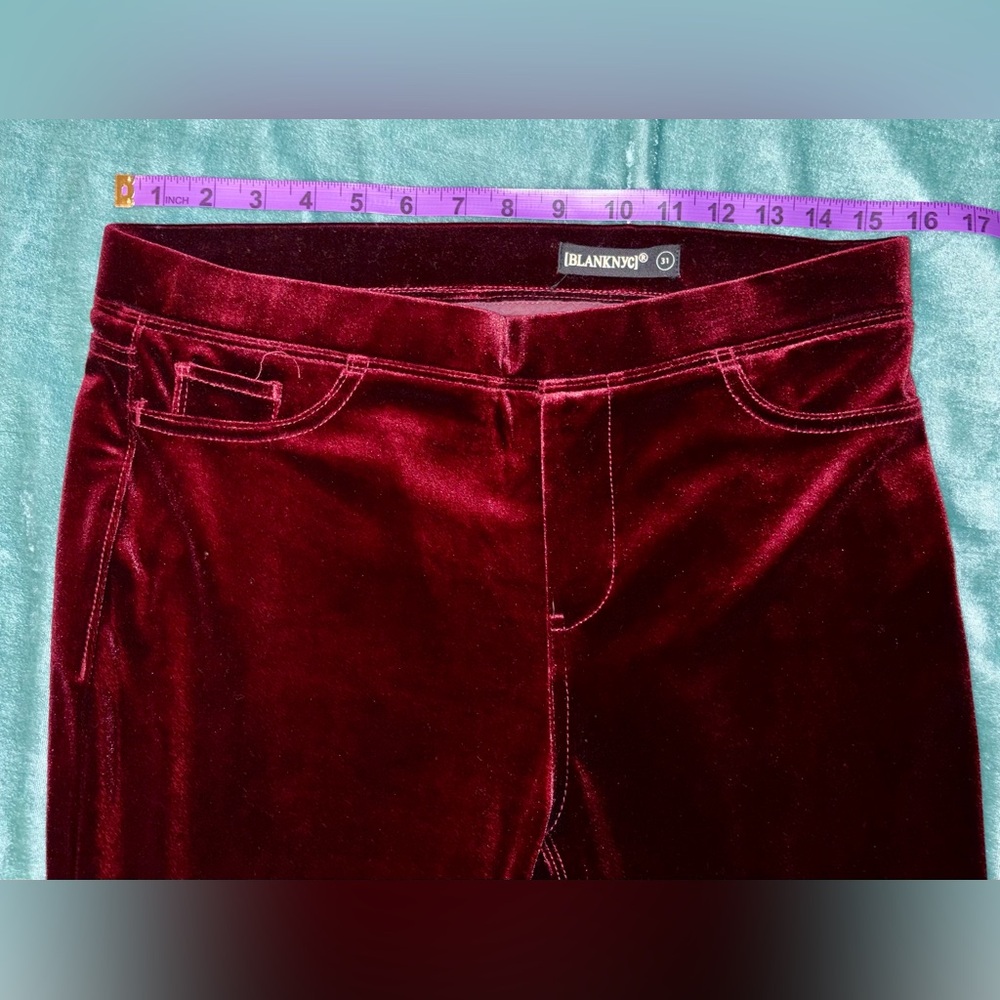 ☮️BLANC NYC☮️DEEP WINE VELVET BELLS - Picture 6 of 9